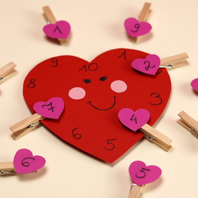Valentines Day Heart Number Match Activity