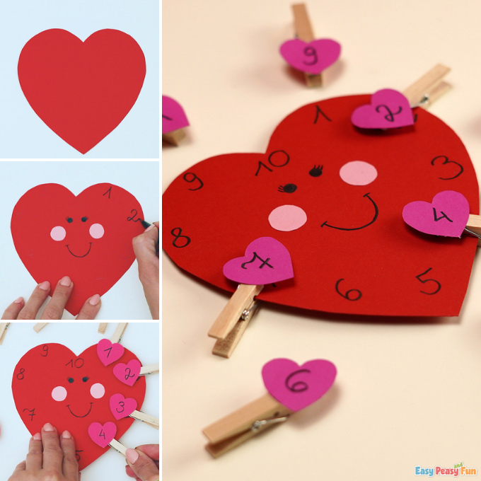 Valentines Day Number Matching Activity Idea