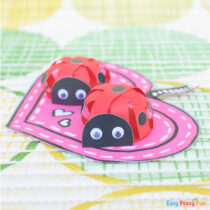 Paper Strips Ladybug Valentines Day Craft