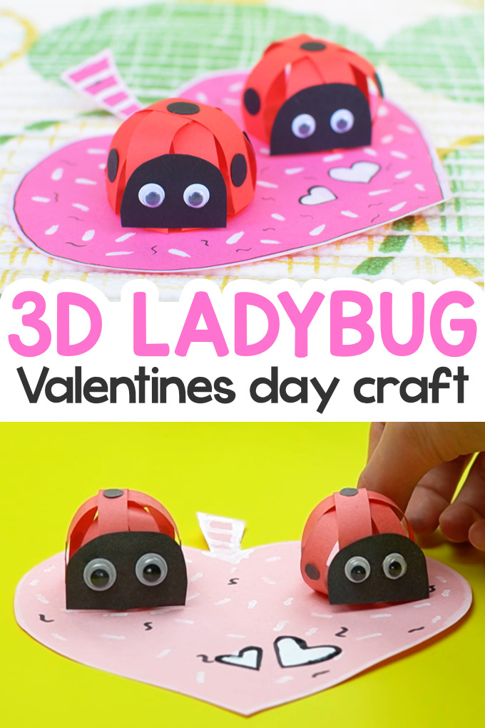 Valentines Day Paper Strips Ladybug Craft